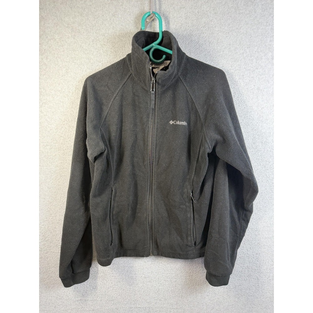 Columbia Jacket Youth 18/20 Black Fleece Full Zip Mock Neck Outdoor Hiking